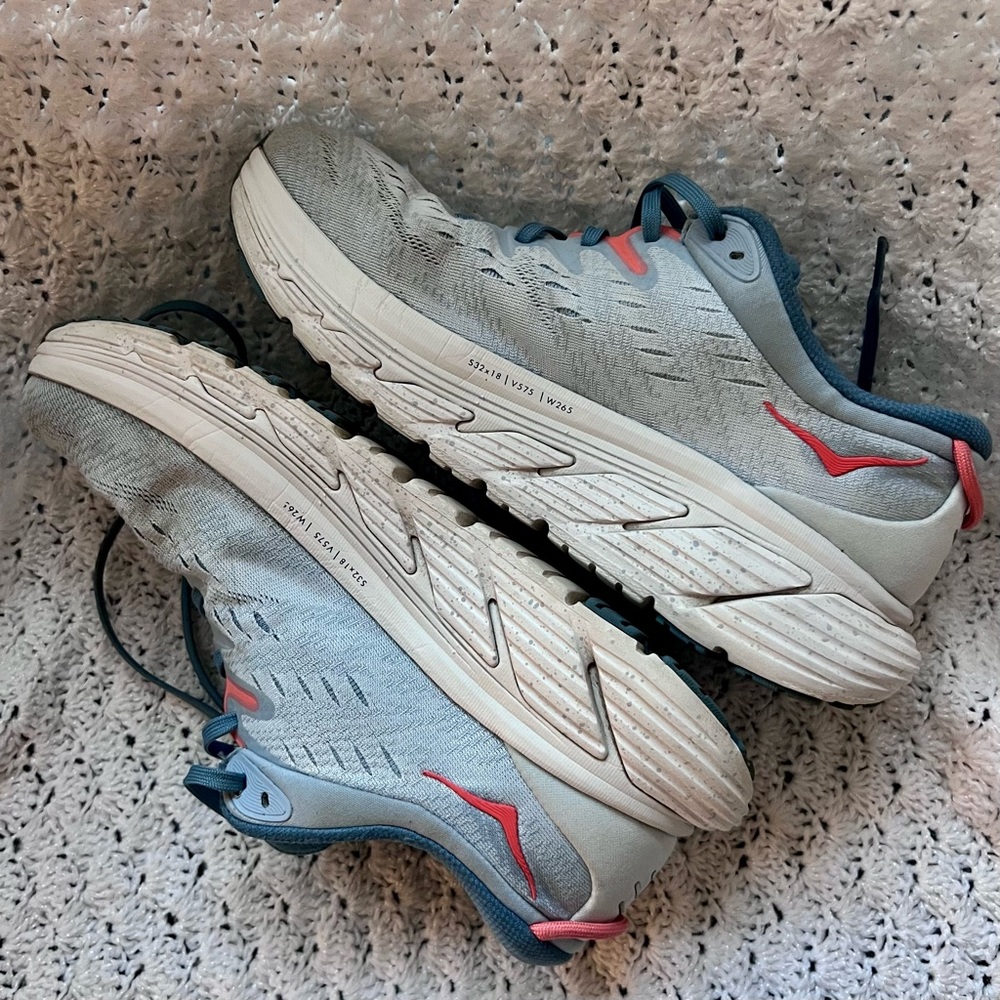 HOKA Gaviota 4 running shoes - blue fog/ plein air women’s wide width size 9.5 - Picture 12 of 16